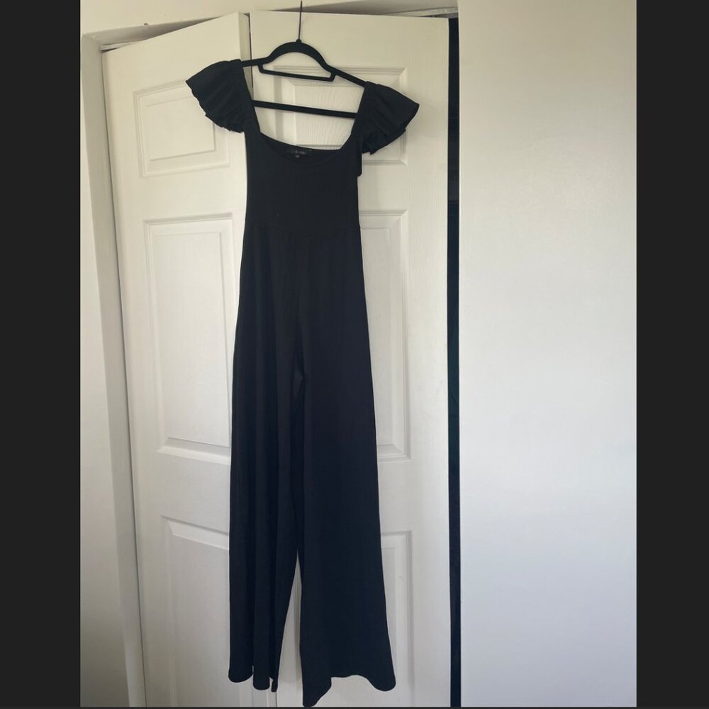 GB Fashion London Black Wide-Leg Jumpsuit | Size XXS